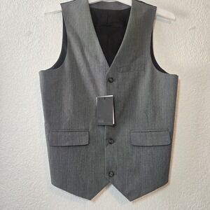ASOS Slim Fit Gray Suit Vest‎ Mens 36 Formal Waistcoat Wedding Dress NWT